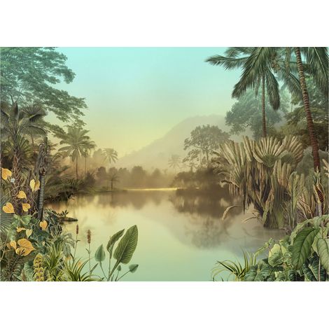 Komar Wandtapete - Lac Tropical - 250 x 350 cm - Vlies Digitaldruck - Rustikal