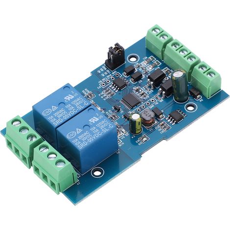 Module relais 2 voies protection anti-inversion entrée sortie 7-24V avec interface RS485/TTL UART (1/5)