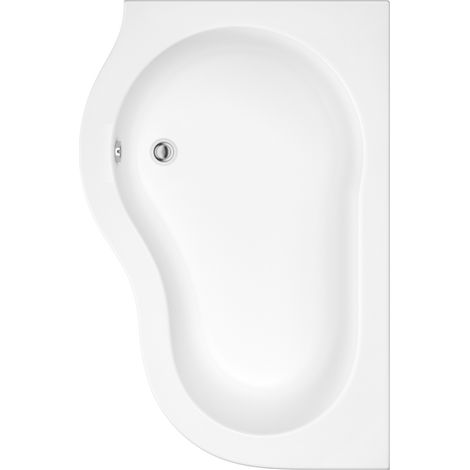 Milano Irwell - White 1500mm x 1000mm Modern Bathroom Corner Bath with Panel - Left Hand Bath