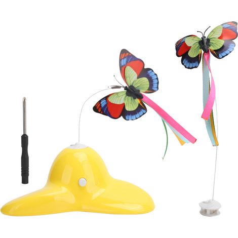 Jouet Chat Électrique - Modèle Papillons Rotatifs - Plastique Durable 20x8.5cm - Jeu Interactif Apaisant pour Félin d'Intérieur (1/5)