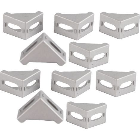 10 Stück Eckverbinder aus Aluminiumlegierung, 28 x 28 mm, rechtwinklige Befestigungen für Regale und Möbel (1/5)