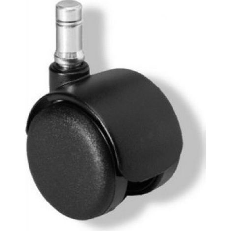 ruota gemellare per poltrone in nylon nero   50 mm codolo 11x20 ricambio ruote (1/2)