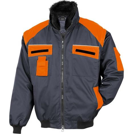 9420, Allroundblouson anthrazit/orange, Gr. L
