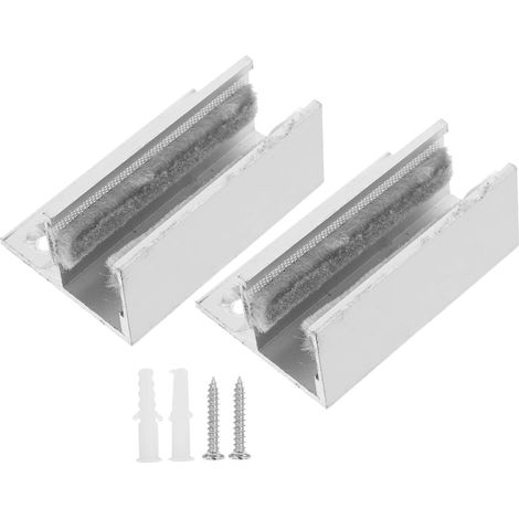 2 pcs guide de sol pour porte en verre, alliage d'aluminium (1/5)