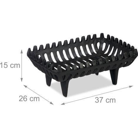 Griglia portalegna per caminetto con piedi e spazio per circolazione aria 45 x 30 x 30 cm in ghisa nera 130014423