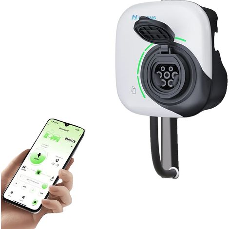 Station de recharge pour véhicules électriques, contrôle Wi-Fi, réglages de courant ajustables, 22KW 32A 3Phase (1/2)