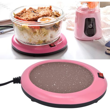 Plaque chauffante anti-brûlure à température constante, base chauffante rose à 55 degrés pour bureau, chauffe-tasses et autres boissons chaudes (tension nominale standard 220 V). (1/5)