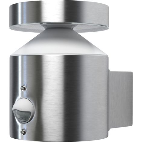OSRAM Applique murale d'extérieur ENDURA Style Cylinder avec capteur 150 mm, 3 000 K, 660 lm, 6 W, design moderne en acier inoxydable, IP44 pour entrées et façades (1/5)