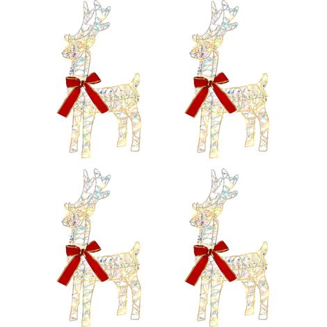 Reno de Navidad 4 uds. 160 LED Blanco Cálido 33 x 12 x 55 cm vidaXL (1/5)