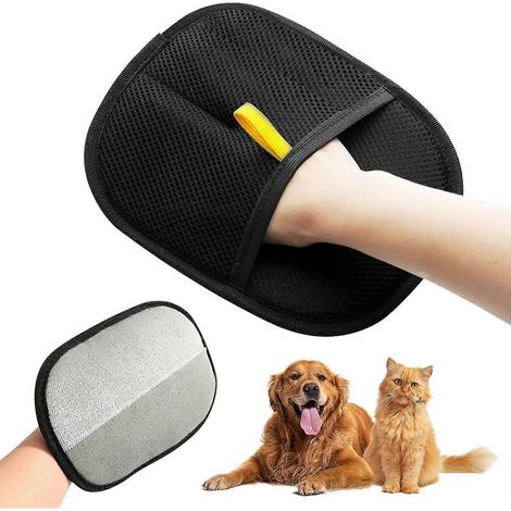 Doppelseitige Tierpflegehandschuhe, antistatische Handschuhe zur Haarentfernung, Handschuhe zum Entfernen von Katzenhaaren (1/5)