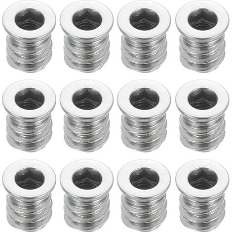 Lot de 12 écrous filetés M4 x 10 mm pour bois – Vis en acier inoxydable 304 pour meubles – Écrous de fixation pour bois (1/5)