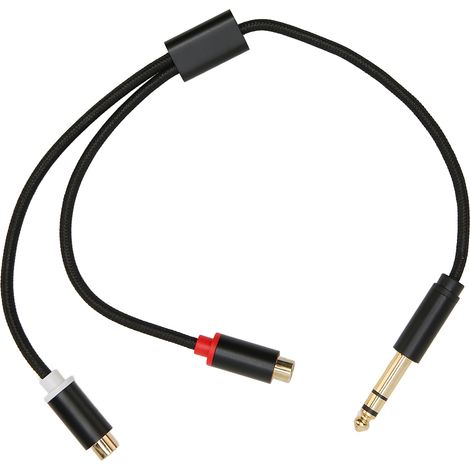 Câble de Conversion 6.35mm vers Double RCA Mâle/Femelle, Connecteur Doré Haute Fidélité, Adaptateur Splitter Stéréo 35 cm