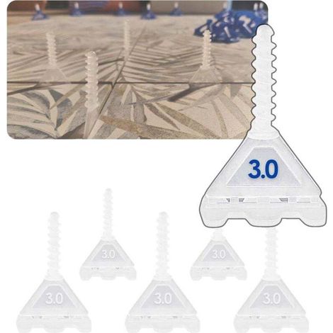 Lot Croisillon Carrelage Autonivelant 3mm x200 - Sans Cadran réutilisable I Facile pour Bricoleur et Carreleur Outil de Nivellement + Cale Carrelage Sol et Mur I Carreaux épaisseur 3-19mm Joint