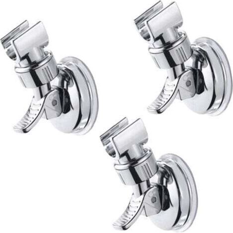 Support à ventouse pour pomme de douche amovible et réglable, réutilisable, aucun perçage requis pour le support (1/4)