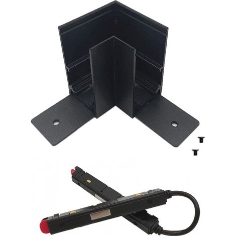 Connettore giunzione angolare e angolo curva nero per collegamento binario magnetico da esterno 48V (1/5)