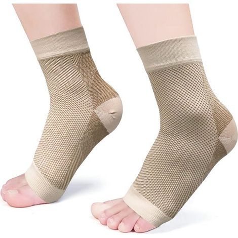 Tobillera con función de compresión: sujeta los espolones calcáneos y la fascitis plantar ideal para fitness y fútbol color caqui talla 3XL (UE 46+). (1/4)