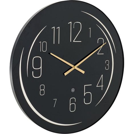 Horloge Murale à LED "Jua" 70cm Noir & Jaune (1/3)