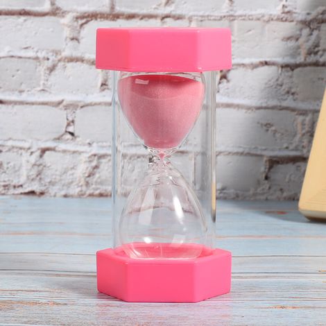 Minuteur Sablier Hexagonal 15 Min Rose - Décoration Anniversaire et Accessoire Déco Maison (1/5)