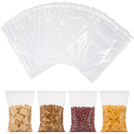 Sachet Plastique Transparent 20 x 30 cm, Lot de 100 Sachet Zip Pochon Plastique, Sachets Plastiques Refermables pour Bijouterie, Confiserie, Composants Électroniques (1/5)