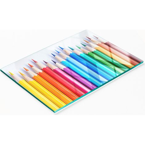 Lavagna decorativa multifunzionale in vetro per pastelli colorati, 80x52 cm, ideale per la cucina. (1/5)