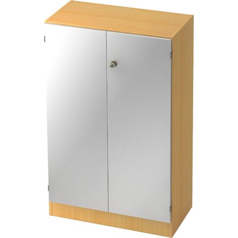 bümö office Aktenschrank - 3 Ordnerhöhen   Buche/Silber