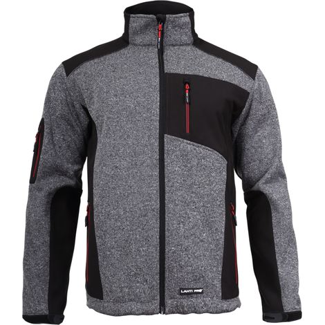 Veste pull à empiècements doux, grise et noire, taille L, CE, Lahti
