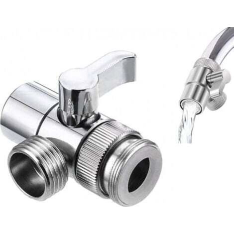 Valvola deviatrice per rubinetto - attacco da 1/2" - Valvola deviatrice per doccia - Valvola deviatrice a tre vie - Adattatore per doccia