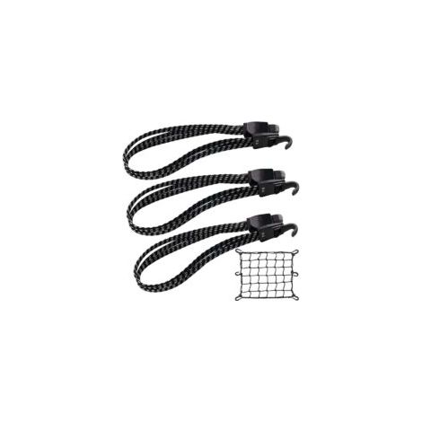 Elastischer Gepäckgurt, elastischer Spanner, 3-teilig, elastischer Gepäckgurt, 70 cm, mit Haken - Crezuo (1/4)