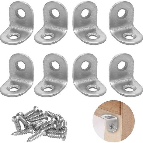 Petites équerres, lot de 8 équerres en L, petites équerres en forme de L, équerres à angle droit de 20 mm avec vis (1/5)