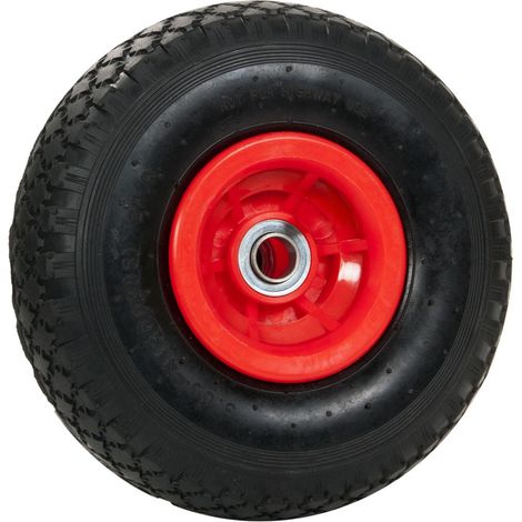pro-bau-tec Ersatzrad für Sackkarre Kunststoff schwarz/rot Luftreifen