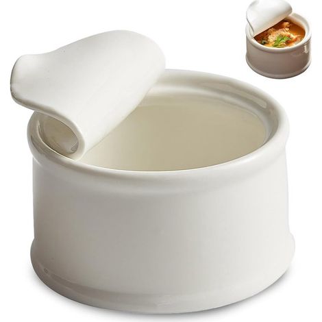 Coperchio a forma di ciotola in porcellana bianca, ideale per salse, dessert e condimenti, per la casa, ristoranti e hotel. (1/5)