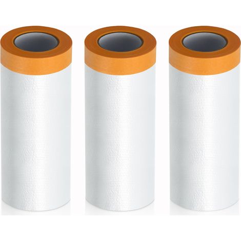 3 Rolls of Protective Paint Tarpaulin 280 cm x 20 m – Waterproof Dustproof Paint Masking Film – for Floor, Automotive (1/5)
