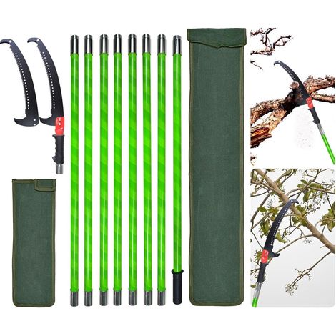 Scie à élagage 8,4 m longueur réglable, ensemble d'outils de jardin, paume haute capacité avec étui, coupe proprement et rapide pour les branches hautes (1/5)