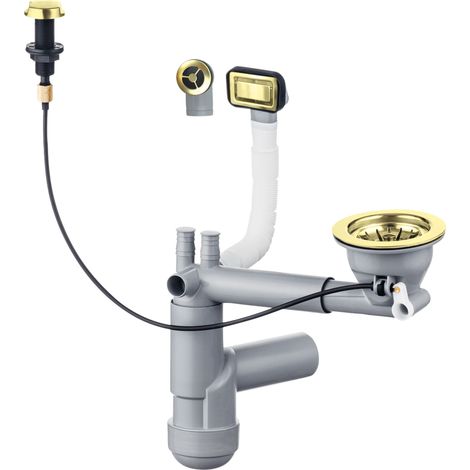 Siphon für ein Einzelbecken-Granitspülbecken - platzsparendes Gold ZXY Z911 (1/2)
