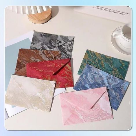 28 Pièces Enveloppe de Papier Vintage petite enveloppe mini enveloppes vierges en papier 16 x 11 cm 7 couleurs  4 pièces (1/4)