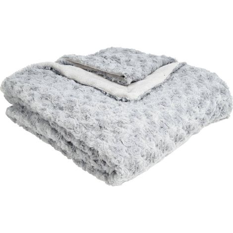 Plaid bouclette in ecopelliccia grigio 120x160cm - Atmosphera créateur d'intérieur