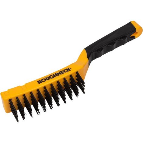 Roughneck 52-040 Carbon Steel Wire Brush Soft Grip 300mm (12in) - 4 Row ROU52040