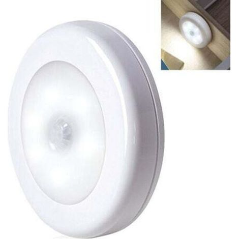 Lampe Détecteur de Mouvement, LED Detecteur Mouvement, Lampe de Placard, Alimenté par Batterie (Non Inclus), Lampe LED pour Penderie, Étagère, Entrée, Garage, Cuisine, Passage - (Blanc) (1/4)