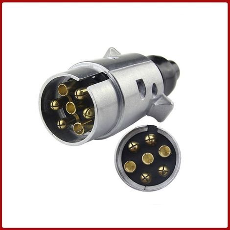 Prise remorque male aluminium 7 plots 12 volts,Réglementation européenne, Voir l'image pour plus de détails (1/5)
