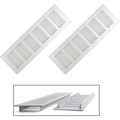 Grilles de ventilation rectangulaires en aluminium 80x250 mm – Lot de 2 grilles extérieures – Installation facile avec vis incluses (1/5)