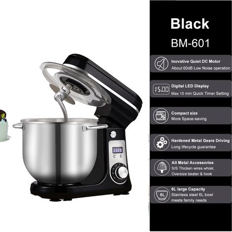 Robot de cuisine, 6 vitesses, capacité de 6L, 6L Noir BM-601, UE-a (1/2)