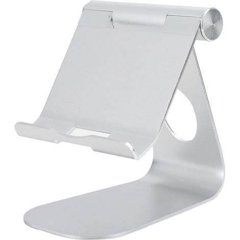 Support universel en alliage d'aluminium pour téléphone portable et tablette, support ajustable argenté