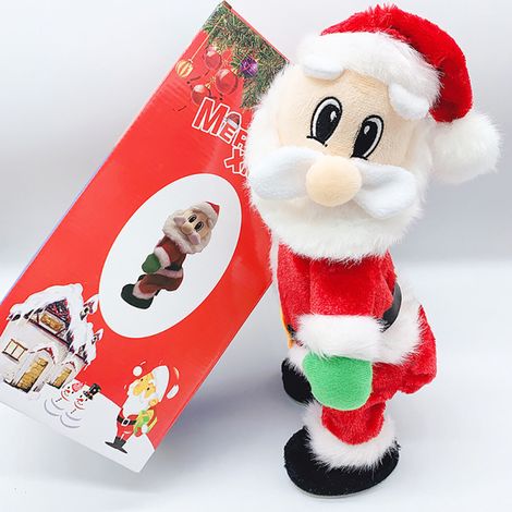 1 Decoración navideña, Papá Noel eléctrico que baila y canta, accesorio festivo para uso en interiores, idea de regalo para niños (1/5)