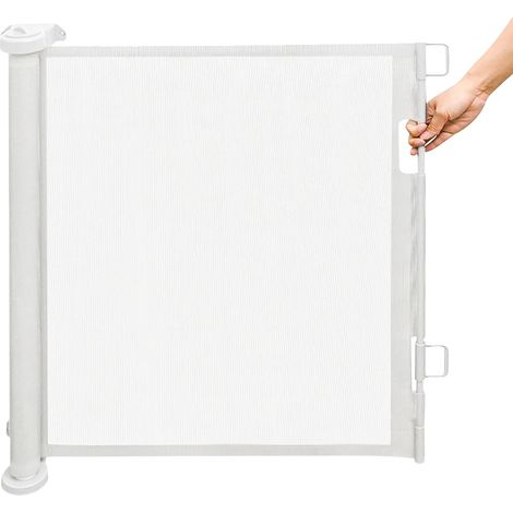Cancello di sicurezza retrattile, facile installazione, meccanismo di bloccaggio sicuro, BIANCO, XL (86x180)cm-a (1/2)