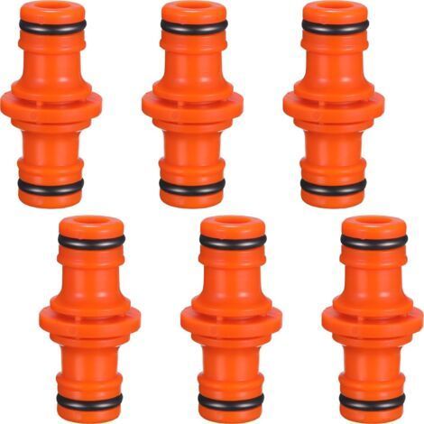 ALLIANDIS6 Pièces Double Connecteur de Tuyaux Mâles Raccords de Tuyaux pour Rejoignez le Tube de Tuyaux de Jardin (Orange) (1/5)