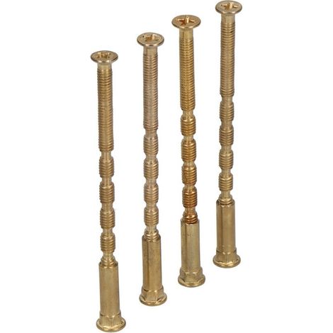 Tornillo pasante multicorte, modelo trn02, de acero con acabado latonado, m4 x 75 mm, 4 uds, blister (1/3)