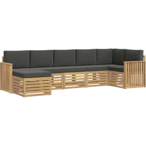 Conjunto de sofás de exterior 7 pcs Blanco y Antracita vidaXL (1/5)