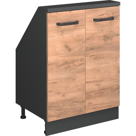 Armadio per tetto spiovente Rion, Antracite/quercia dorata, con 2 porte, Vicco