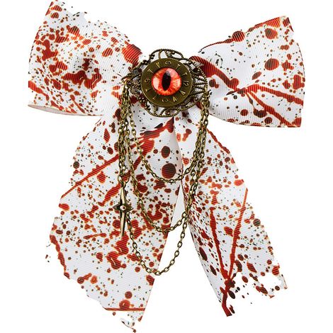 Original Gothic Dark Halloween Bow Hair Clip Evil Eye Chain Duckbill Clip Cosplay Top Clip (1/5)