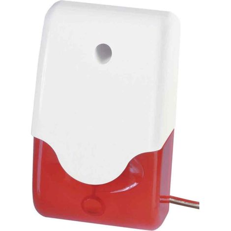 Sirène D Alarme Avec Gyrophare - 100 Db - Rouge - 12 V Dc - Ip54 - Intérieur Extérieur